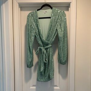 Sparkling Green Sequin Dress